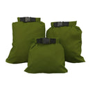 3pcs Coated Silicone Fabric Pressure Waterproof Dry Bag Pouch(Army Green)