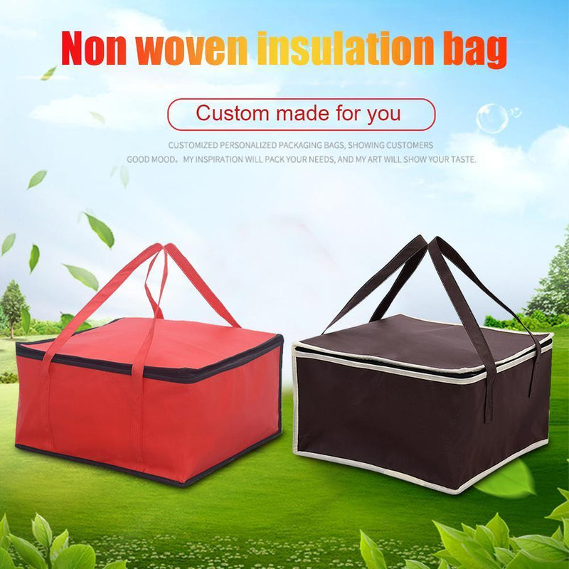 Lunch Cooler Bag Picnic Thermal Insulated Zip Drink Food Packs (Coffee)