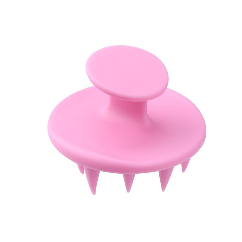 Pointed Tip Silicone Scalp Shampoo Massage Brush Head Acupoint Comb (Pink)