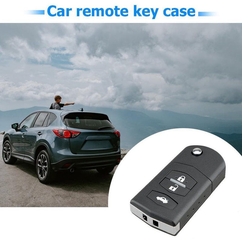 Car Remote Key Shell 3 Buttons Flip Folding Key Case Blank Cover for Mazda 2