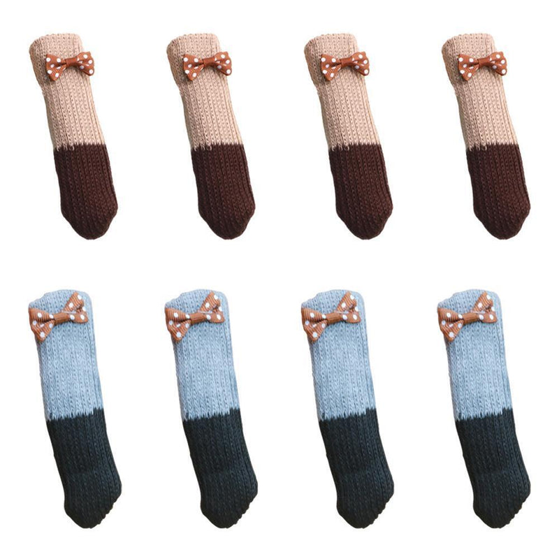 40pcs Cute Table Chair Leg Cover Foot Sock Floor Protectors (Beige+Brown)