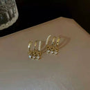 Trendy Women Jewellry Diamond Stud Sparkling Earrings Peal Ear Row Earrings