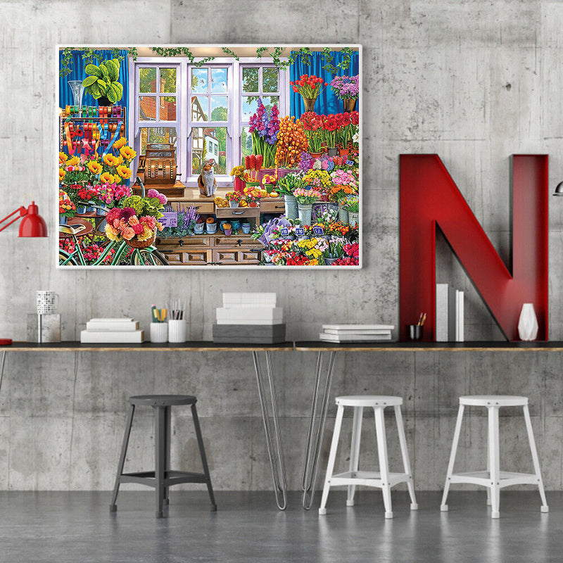 Paint By Numbers Kit DIY Flower Room Colouring Oil Art Picture Craft (B33)