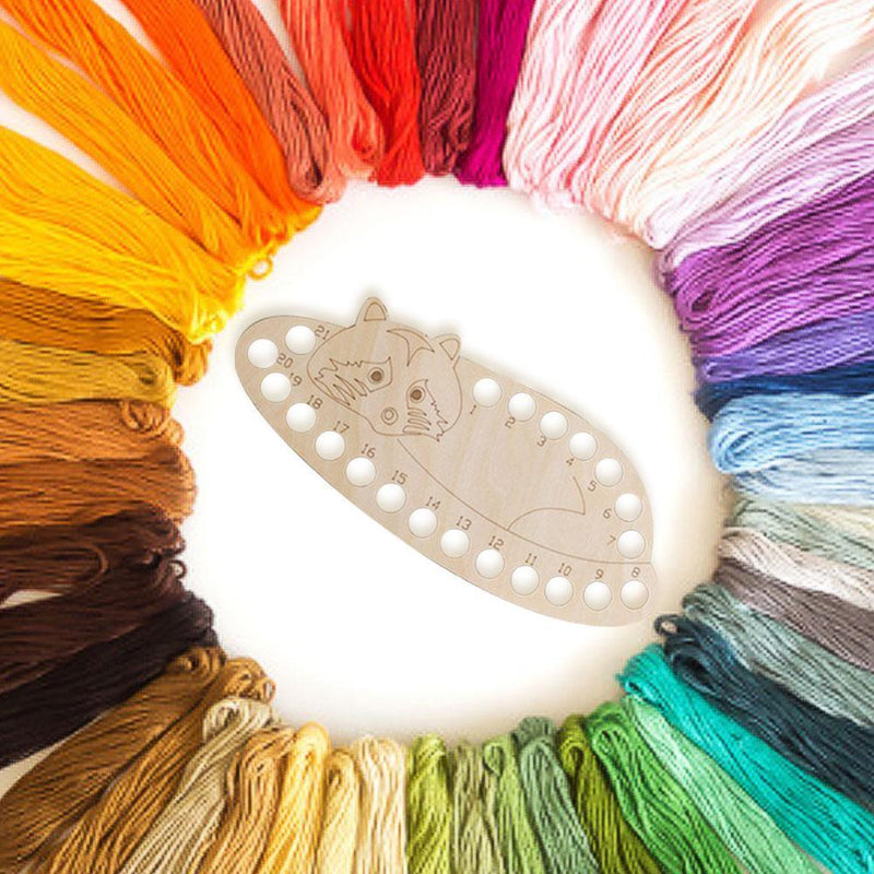 3pcs Wooden Carved Cross Stitch Thread Board (Racoon)