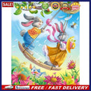 Swing Rabbits Oil Paint By Numbers Kits DIY Craft Coloring Drawing Home Decor