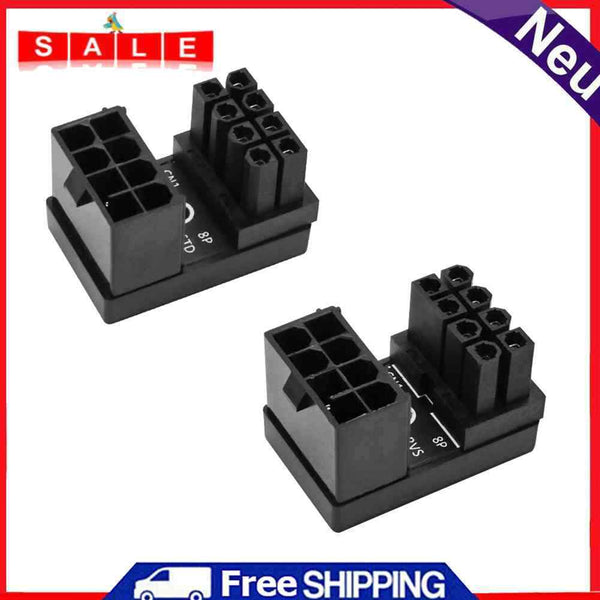 ATX 8-Pin Female to 8Pin Male 180 Degree Angled Adapter for Desktop Video Card
