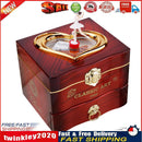 Classic Rotating Dancer Piano Music Box Clockwork Jewelry Boxes (Burgundy) Newly
