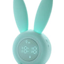 LED Smart Clock Cute Rabbit Alarm Bedside Sleep Night Light Wake Up (Green)