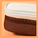 Canvas Pencil Case Double Layer Large Capacity Stationery Pen Box (Brown) Newly