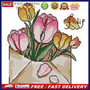 Partial Embroidery 14CT DIY Tulips in Envelope 2 Strand Kit Counted Cross Stitch