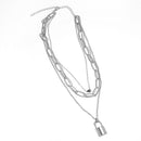Women Lock Love Heart Pendant Necklace Multilayer Clavicle Chain Female Jewel