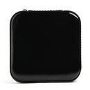 Portable Earrings Rings Storage Box PU Leather Jewelry Display Case (Black)