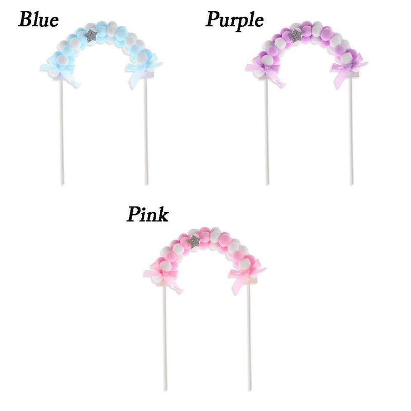 Decoration Soft Baby Shower Pompom Cloud Cake Flags Cloud Balloon Cake Topper