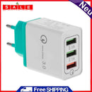 YouN QC3.0 USB Fast Charger for Mobile Phone, 3 Ports