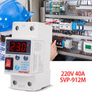 40A 220V Din Rail Adjust Reconnect Over and Under Voltage Protector Relay Newly