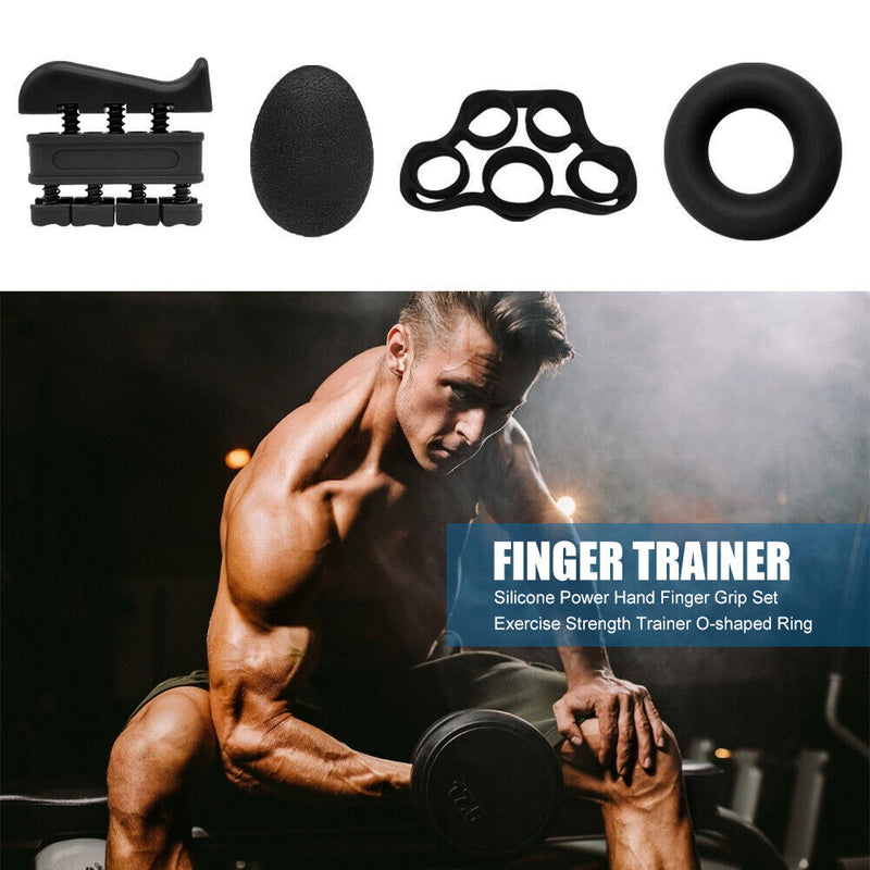 5pcs Heavy Gripper Set Hand Exerciser Grip Wrist Strength Training (Black) Newly