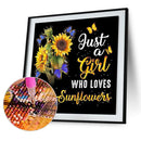 DIY Full Round Drill Diamond Painting Sunflower and English Rhinesto