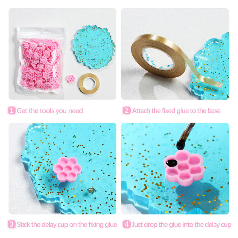 Volume Blossom Eyelashes Extension Lash Glue Disposable Glue Cups Glue Rings
