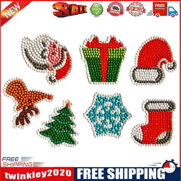 DIY Full Drill Round Diamond Painting Puzzle Stickers Christmas Decor Gifts