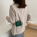 Pure Color Leather Mini Shoulder Bags Women Chain Messenger Bags (Green)
