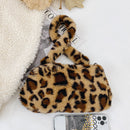Portable Plush Shoulder Handbag Women Animal Print Underarm Bag Purse (6)