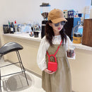 Children PU Mini Messenger Bag Lady Casual Flap Crossbody Bag (Red)