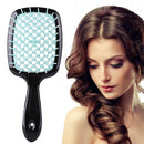 Wide Teeth Air Cushion Comb Scalp Massage Salon Hair Brush (Black Blue)