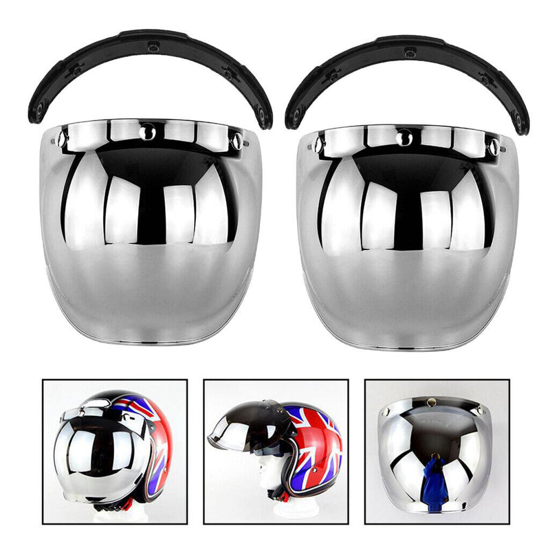 2x offenes Helmvisier Motorradhelm Blasenvisier PC Objektiv mit hoher Stärke