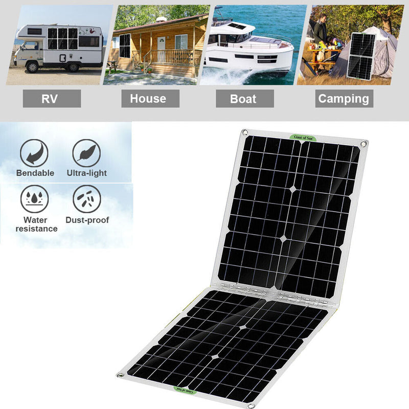 50W Foldable Dual USB Output Device Waterproof Battery Solar Panel (01)