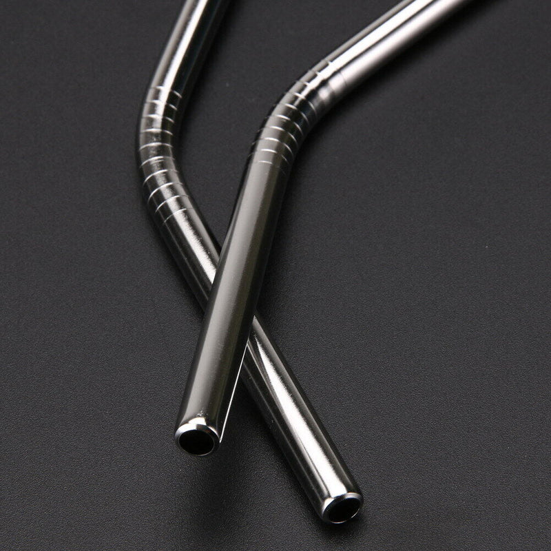 4pcs Metal Stainless Steel Drinking Straws + 1pc Cleaner Brushes