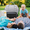 Stripes Waterproof Mummy Backpack Large USB Maternity Diaper Handbag(Black