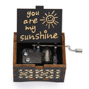 You Are My Sunshine Wooden Carved Hand Cranked Music Box Ornaments (Black) Newly