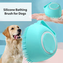 Dog Bath Brush Massage Gloves Silicone Comb Cat Shower Grooming (Blue) Newly