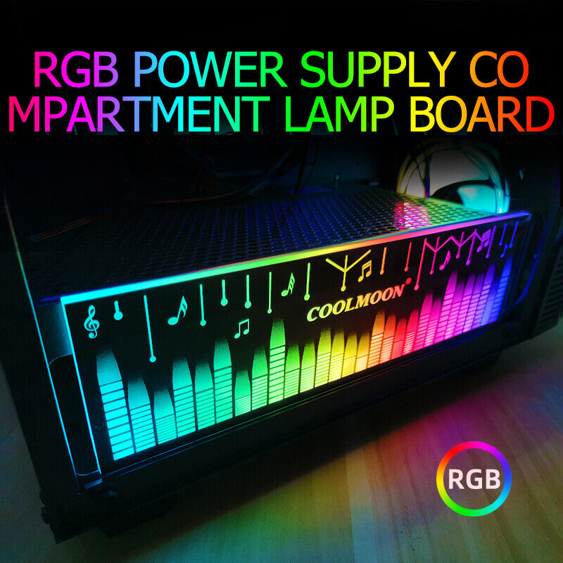COOLMOON PC Case Power Box RGB Light Board Small 4 Pin Color-Changing Side Panel