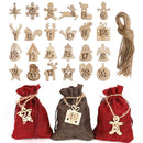 Countdown Hanging Tags Christmas Advent Calendar Number Label Wooden Pendant