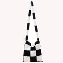 Female Fluffy Fashion Checkerboard Tote Bag Winter Mobile Phone Top-Handle Bag