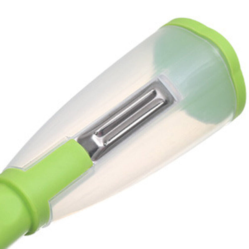 Multifunctional Fruit Peeler with Rubbish Bin Vegetable Skin Cutter (White)
