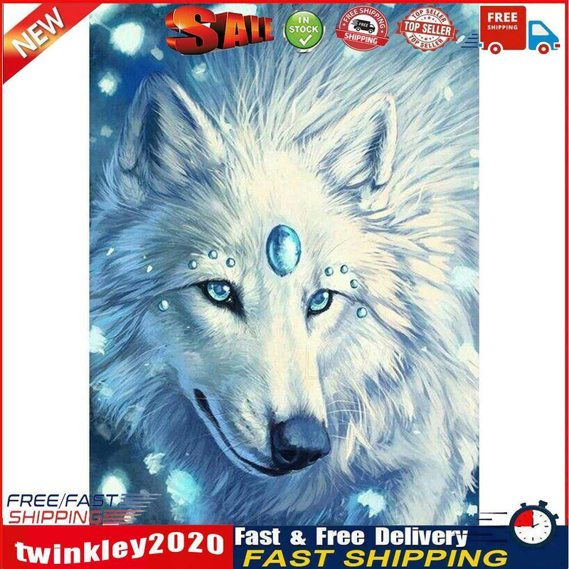 5D DIY Diamond Painting Wolf Cross Stitch Embroidery Mosaic Kit Needlework Newly