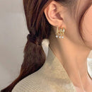 Trendy Women Jewellry Diamond Stud Sparkling Earrings Peal Ear Row Earrings