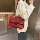 Fashion Lattice Pattern Messenger Trunk Lady Shoulder Handbag Leather Chain Tote