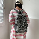 Preppy Style Women Zebra Pattern Printing Handbag Rucksack Casual Large Backpack