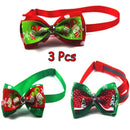 Holidays Dog Cat Snow Flakes Christmas Collar Adjustable Necktie Pet Bow Ties