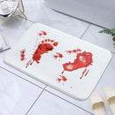 Halloween Bath Mat Bloody Footprint Scary Blood Bathroom Floor Pads Washable~