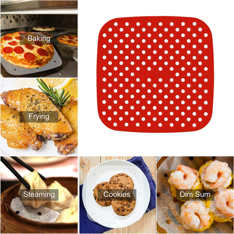 Air Fryer Steamer Pad Food Grade Silicone Kitchen Baking Cooking Basket Mats