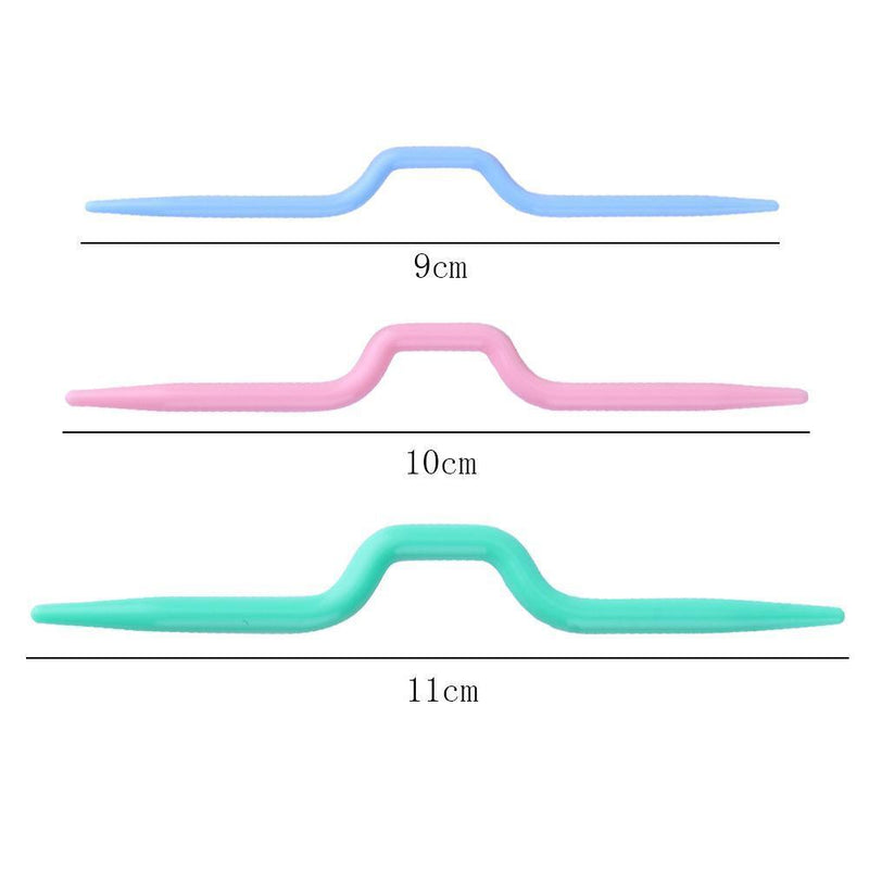 3pcs Plastic Twist Curved Needles Scarf Sweater Knitting DIY Weaving Tool