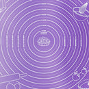 Rolling Dough Baking Mat Silicone Pizza Cake Maker Pad (Purple 40x50cm) Newly