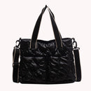 Fashion Women Cotton Padded Totes Winter Ladies Crossbody Bags Adjustable Casual