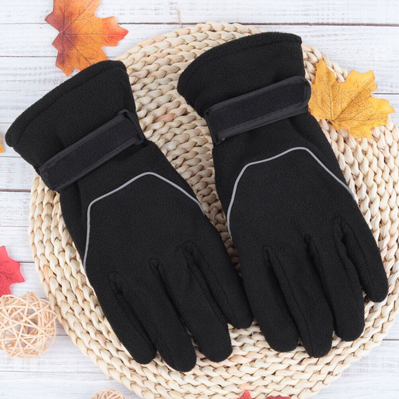 Cycling Men Fleece Gloves Winter Warm Ski Snowboard Motorcycle Full Finger Gl