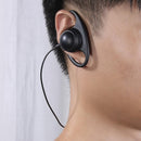 2 Pin D-Shape Earpiece w/ PTT Mic for Baofeng Kenwood Walkie-talkie (PVC) Newly