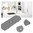 Kitchen Faucet Mat Silicone Sink Splash Guard Counter Draining Pad (Grey)
